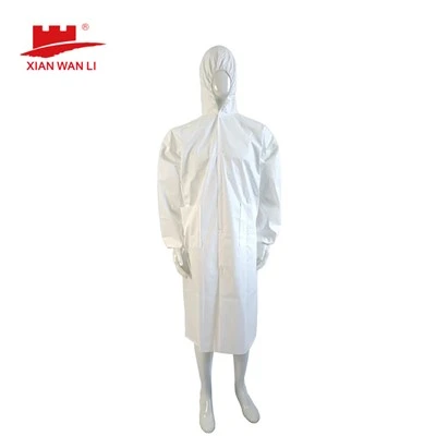 Blouse de laboratoire jetable à capuche
